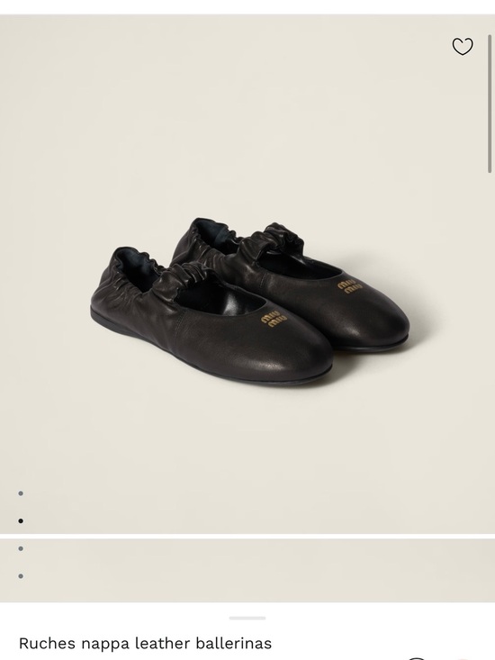 Miu Miu Shoes - Miu Miu Black Ballet Ballerina Flats with Gold Logo Accent